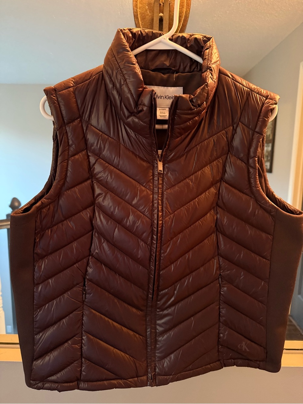 Calvin Klein Quilted Puffer Vest — Dark Brown